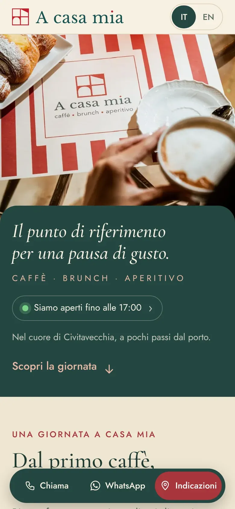 Il sito di A casa mia dal telefono